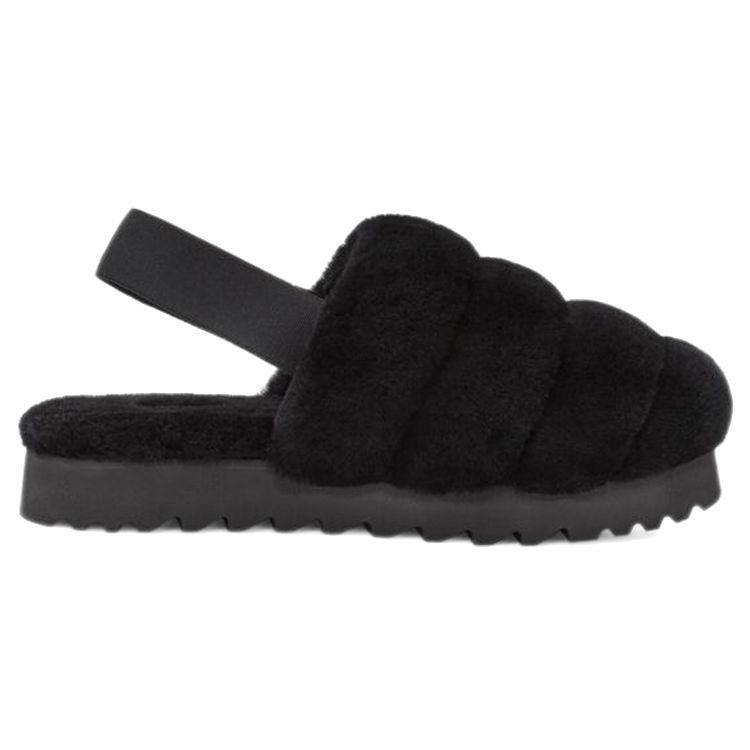 UGG Кроссовки женские Super Fluff Slipper черные 1121751-BLK
