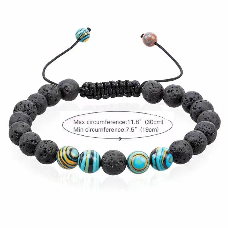 Luxury Natural Lava Stone Bead Bracelet Men Women Simple Handmade Adjustable 8mm Stone Bead Bracelet For Men Women Jewelry