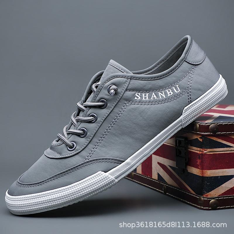 Мужские парусиновые туфли с одной педалью, ультралегкая подошва, летняя мягкая и удобная, дышащая, стираная ткань