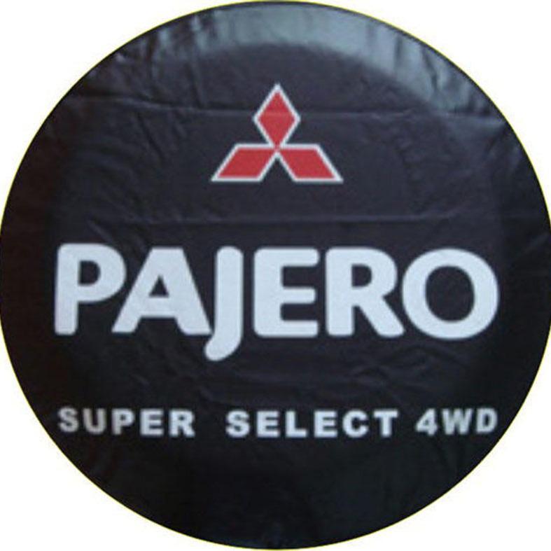 Черно-золотой чехол на запаску из ПВХ-кожи для Mitsubishi Pajero V73 Cheetah - Универсальная посадка для внедорожников.