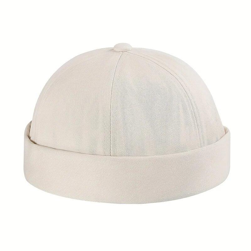 Fashion Brimless Caps Vintage Dome Hat Fashion Beanies Cotton Adjustable Unisex Men Women Hip Hop Hats Versatile Melon Skin Cap