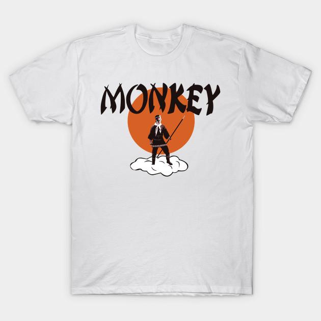 Men Black Print T-shirt Monkey Magic No-Cut Transfer Paper Print Cotton Tshirt