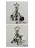 Handmade cluttered rockstar gf edgy black black & white dice keychains grunge, deftones, beaded jewelry, bag pendant, emo, ,