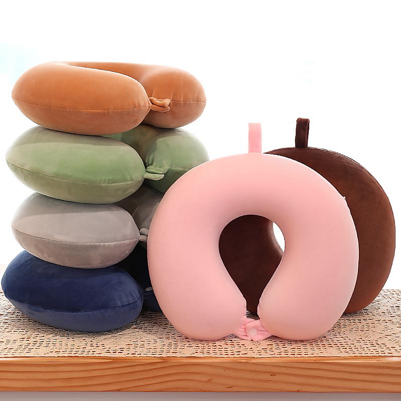 Пена с эффектом памяти U-образные подушки для шеи, подушка для путешествий, шейная подушка, мягкий бархат, защита для шеи, подушка для сна в самолете, постельные принадлежности для здравоохранения