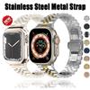 Ремешок из нержавеющей стали для Apple Watch Band 45 мм 41 мм Ultra 49 мм 44 мм 40 мм 42 мм 38 мм Металлический браслет IWatch Series 9 8 7 SE 6 5 4