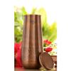 Pure Copper Bedroom Water Bottle with Wooden Lid, Aqua Vase Design with Bottom Hammered Dark Lacquer Finish - Volume 1300 Ml (Pack of 1)