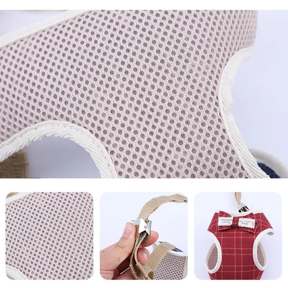 Bowknot Cat Harness And Leash Set Adjustable Puppy Harness Cat Lead Leash Clothes Vest Nylon Mesh Kitten Collar Cat Accessories