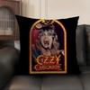 LOGO OOzzy Osbourne  Cushion Cover Natural Linen Organic Fabric DoubleSided Printing Sofa Home Decor Gift Pillow Case