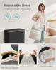 SONGMICS Laundry Basket with Lid, 3-Section Large Laundry Hamper, 150L, Removable Mesh Liner, Oxford Fabric, Bamboo Handles, Collapsible