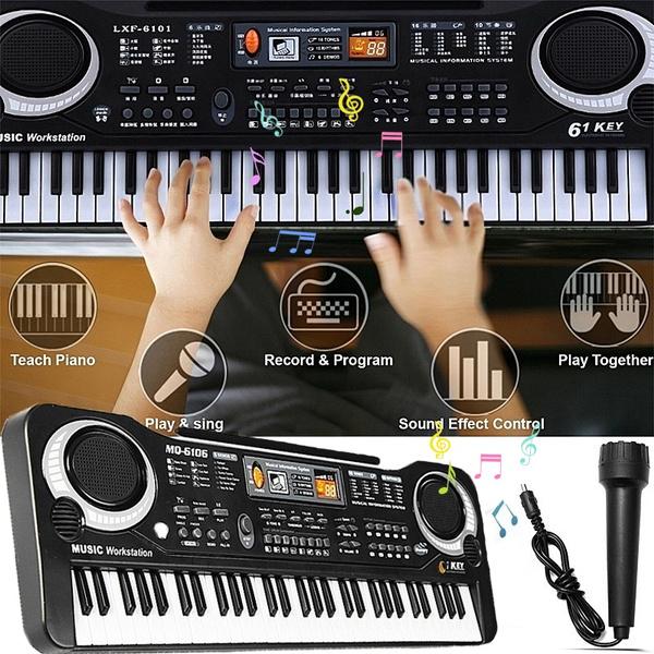 Новейшее обновление, 61 клавиша, цифровая музыка, электронная клавиатура, орган, фортепиано, набор с микрофоном, подарок