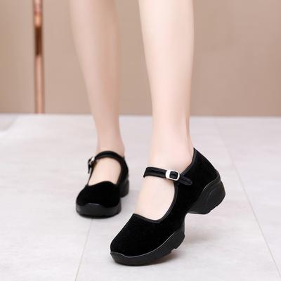 Осенняя женская обувь, модная повседневная обувь на платформе и блочном каблуке, кроссовки для фитнеса, прогулок и танцев, роскошные бархатные туфли Мэри Джейн на каблуке