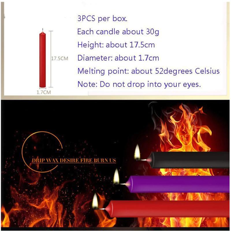 3 / Pcs Wax Play Candles Temperature Kink Fetish Restraints Sensation Play