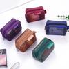 Zipper Mesh Makeup Bag Retro Color Toiletry Storage Bag Fashion Transparent Cosmetic Bag  Lady