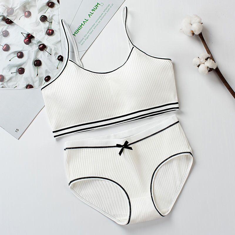 Бюстгальтер и трусики для девочек подросткового возраста, комплект дышащего нижнего белья, топы без рукавов для девочек, бесшовные моющиеся бюстгальтеры с мягкой подкладкой для подростков