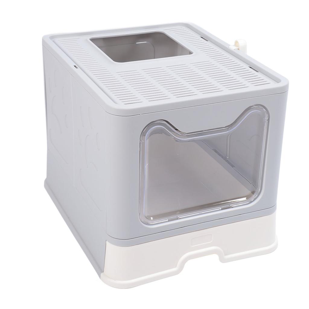 Складной кошачий туалет Многоцелевой полузакрытый контроль запаха Легко чистится Большой объем кошачьего туалета