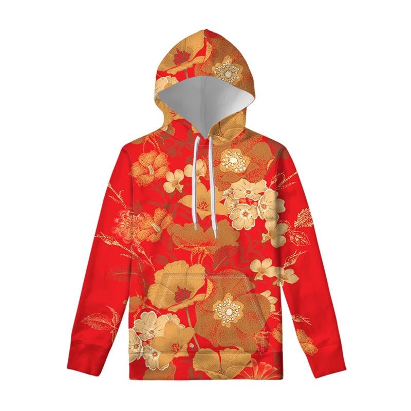 Новый пуловер с принтом в виде цветка персика и орхидеи для мужчин и женщин Новые толстовки и свитшоты Harajuku Мужская одежда Пуловер