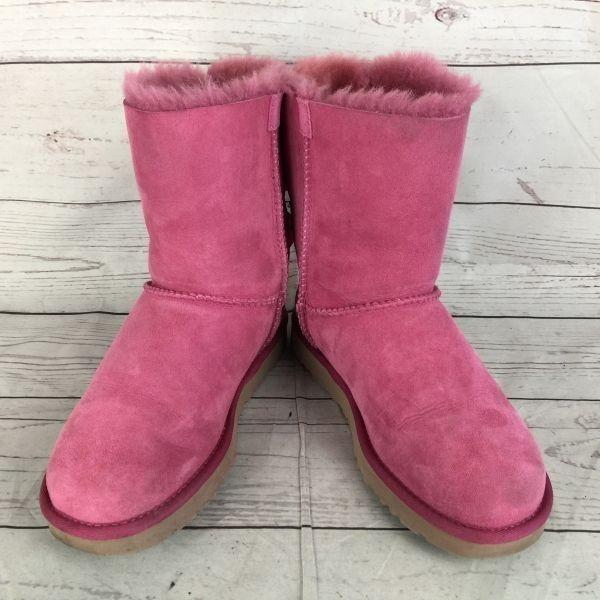 UGG Австралийские дубленки Bailey с бантом сзади, лента, замша, мех, овчина, женские 24.0, розовый(ИСПОЛЬЗОВАЛ)