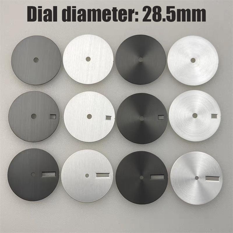 Круглый циферблат часов с текстурой песка 28,5 мм, пустые циферблаты для механизма NH35/ NH36/ NH34, аксессуары для DIY, без/одинарный/двойной календарь