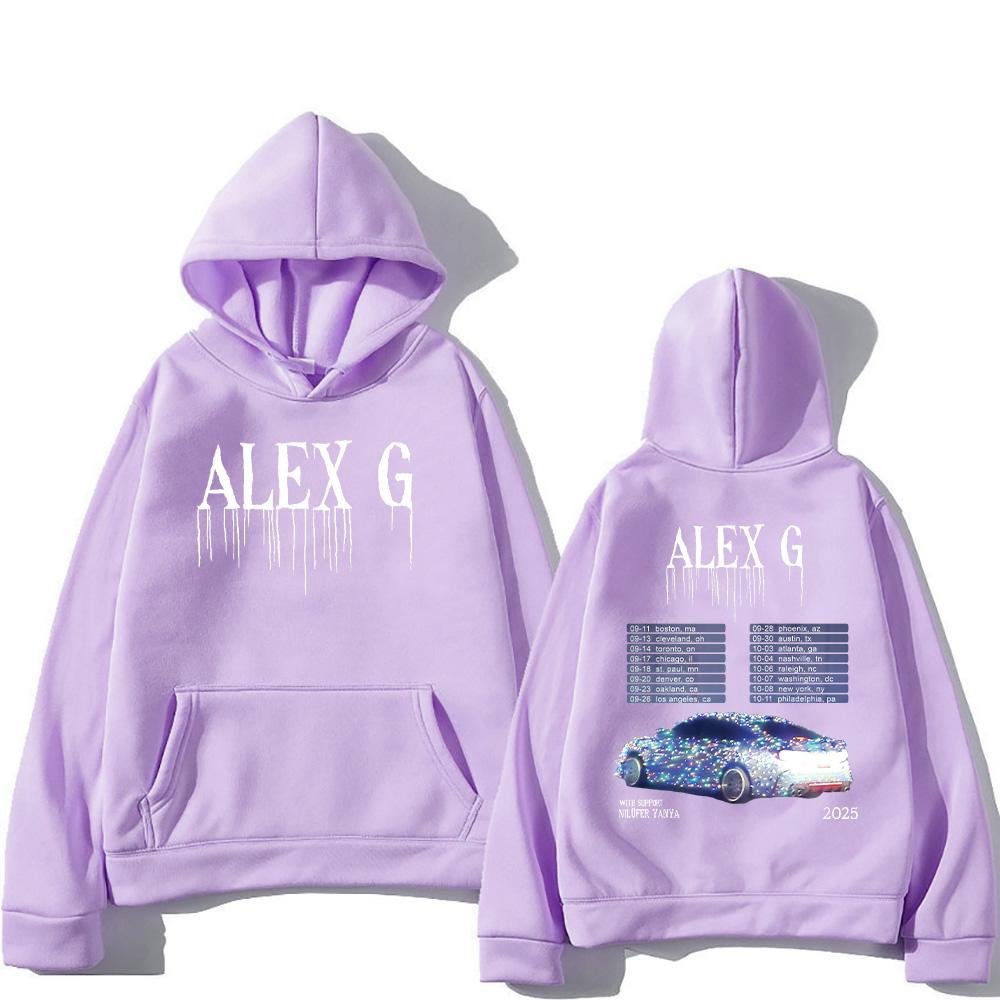 Худи Alex G Artist Модные толстовки Alex G Tour для женщин и мужчин, повседневная флисовая одежда, худи с графикой с двух сторон, Y2K