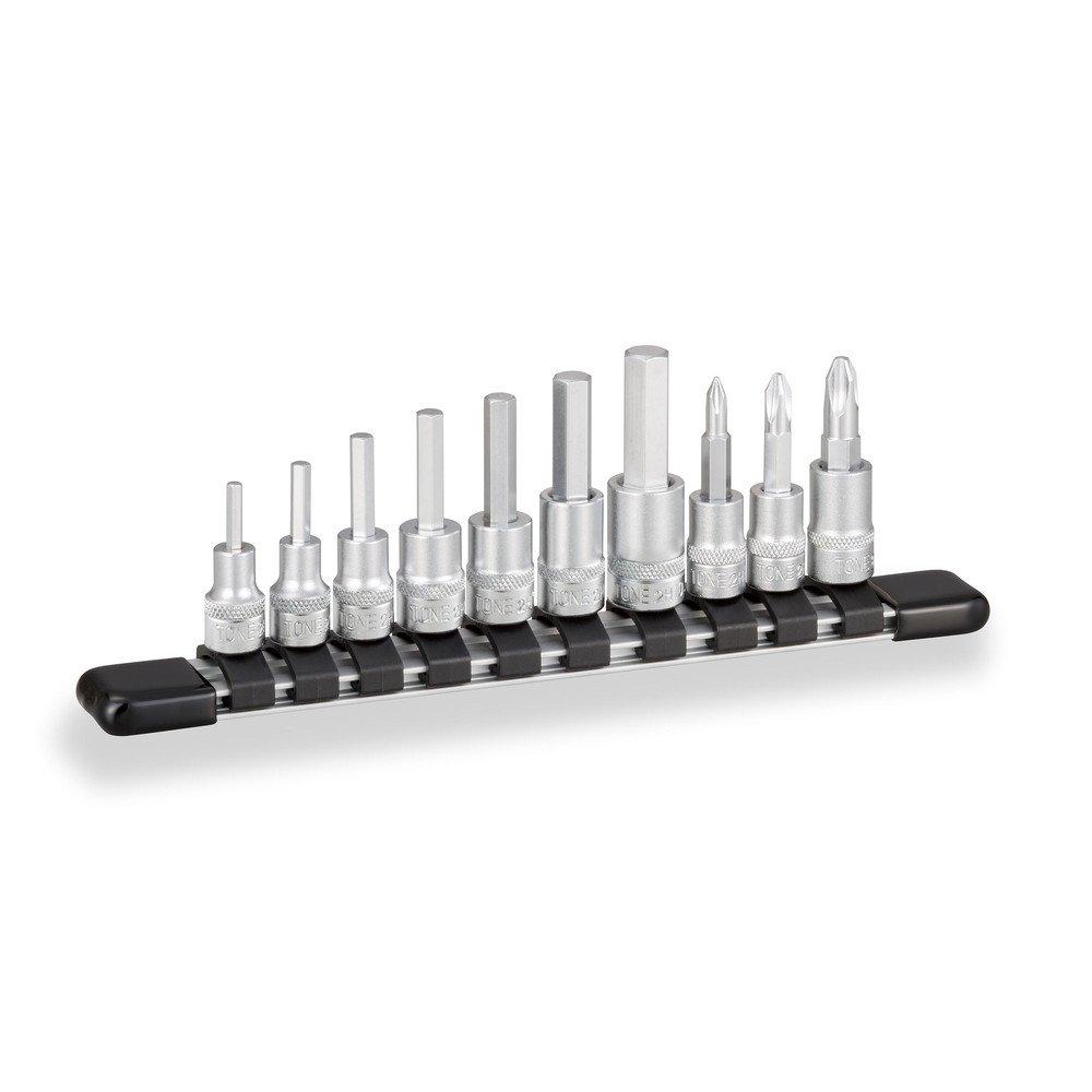 TONE Hexagon Socket Set 10 (with holder) HHB210, 6.35mm (1/4") drive, pieces.