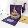 С музыкальным светом 3D поздравительные открытки на день рождения торт горячее тиснение открытка складная открытка