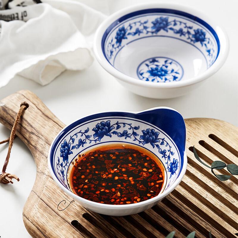 Bailaien Blue & White Melamine Rice Soup Bowl