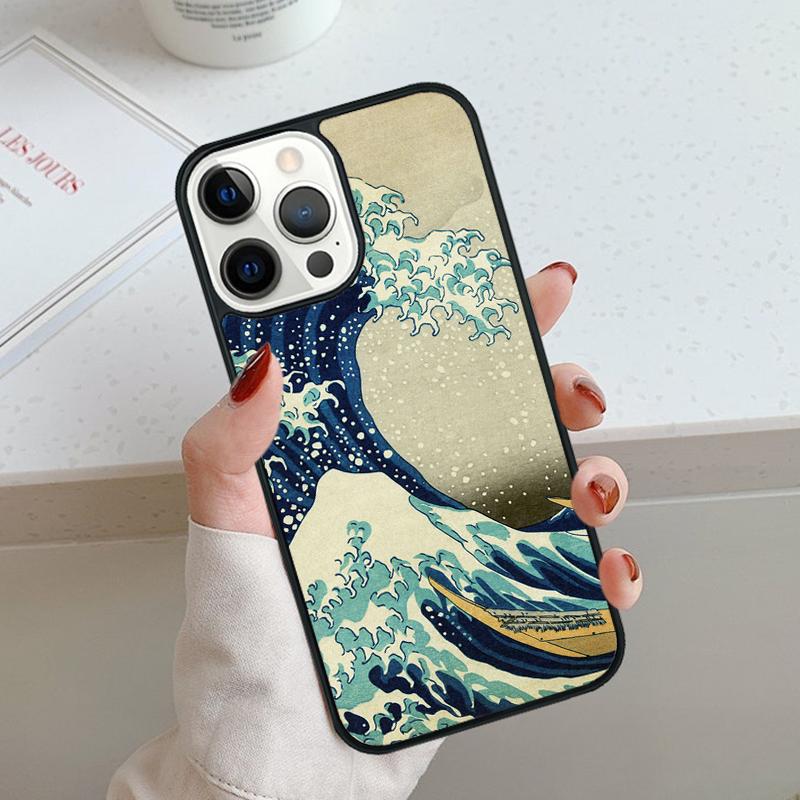 Японский стиль Укиё-э Художественная картина Чехол для телефона Для iPhone 17 Air 11 12 13 14 15 16 Pro Max Чехол Для iPhone 17 Air Max Plus