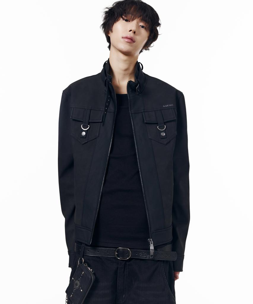 AAKAM Mixed Leather Jacket (Black)