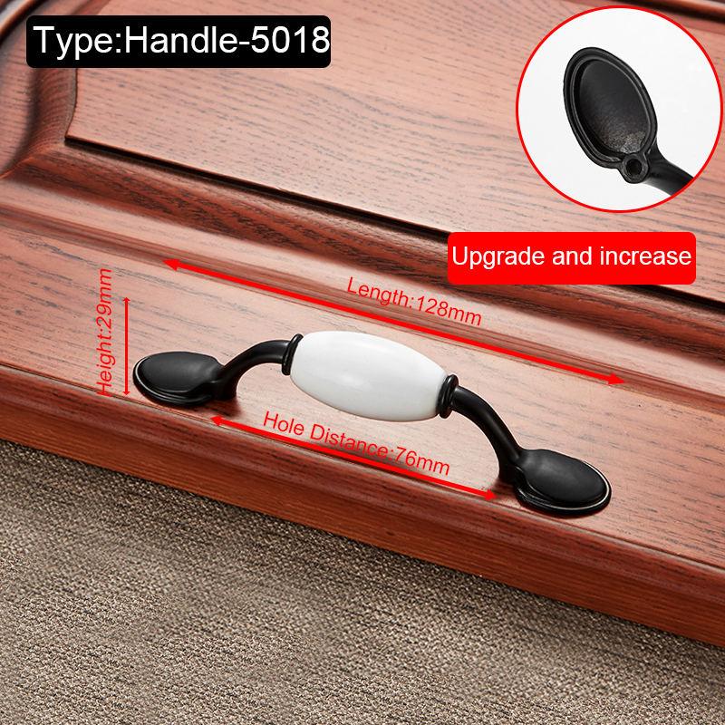 Black White Ceramic Cabinet Handles Zinc Alloy European Cabinet Pulls Drawer Knobs Wardrobe Door Handle Furniture Handle