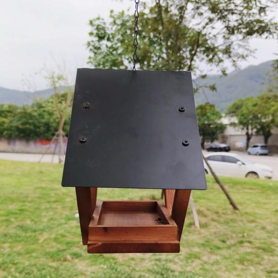 Кормушки для птиц уличные подвесные деревянные кормушки для птиц с атмосферостойкой металлической крышей