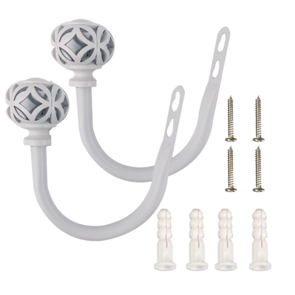 2Pcs Vintage Style Curtain Holdbacks U-Shaped Wall Mounted Tieback Hooks Fixed Elegant Drapery Tie Backs Bedroom