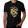 Spring Floral Human Heart, Heart Flower, Sunflowers,yellow Floral T-Shirt T Shirt Man Casual T-Shirt