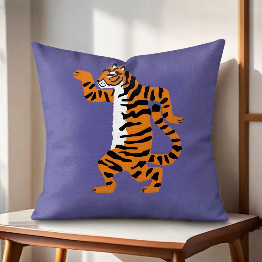 Classic Abstract Animals Cushion Cover Natural Linen Organic Fabric DoubleSided Printing Couch Pillow Covers Home Decor