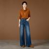 Fashion versatile wide-leg jeans women's autumn new loose and thin high-waisted straight floor pants