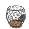 Coffee Pod Holder Iron Large Capacity Stylish Look Easy Access Wooden Base Coffee Pod Storage Organizer for Home Coffee