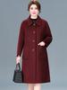 Mom's Mid-Length Double-Faced Cashmere Coat - Plus Size, Loose Fit, High-End Autumn/Winter Woolen Overcoat for Middle-Aged & Elderly Women.