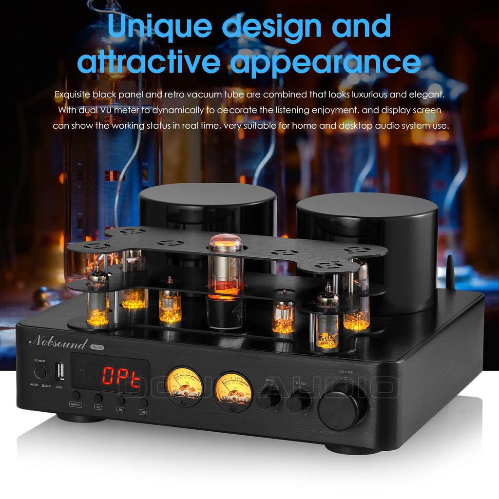 Nobsound 6U1 6A2 ECH81 HiFi Bluetooth Vacuum Tube Power Amplifier COAX OPT Integrated Amplifier USB Player 5.0