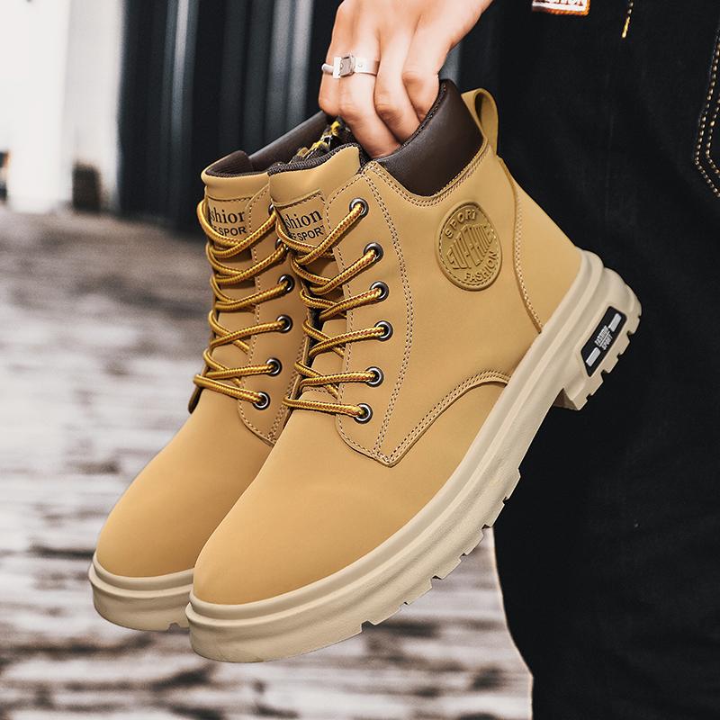 Мужские ботильоны в стиле ретро, рабочие ботинки, осенне-зимние, на толстой подошве, с высоким голенищем, уличные ботинки, кожаные, водонепроницаемые, высокого качества, ботинки челси