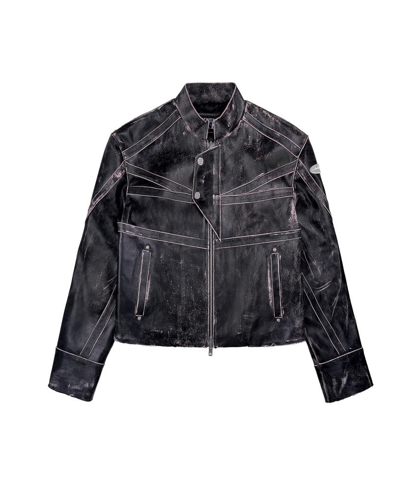 Holynumber7 Utility Racer Vintage Cowhide Jacket