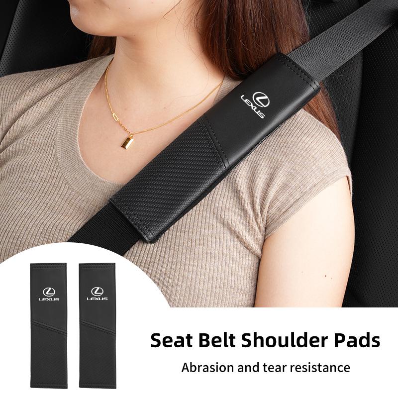 Car Seat Shoulder Pad Leather Safety Belt Protector Cover Accessories For Lexus UX250h RX450h CT200h RX400h NX300h RX350 RX300UJ0