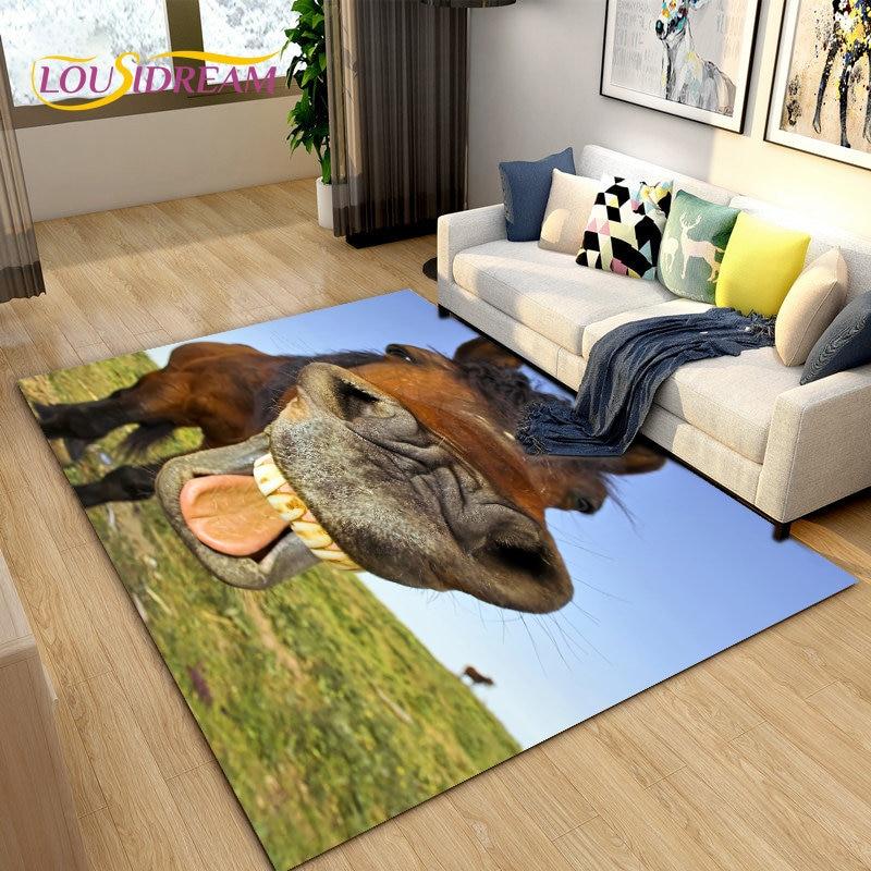 3D коврик с изображением животного Pentium Horse, коврик для гостиной, украшение детской комнаты, детский нескользящий напольный коврик для ползания