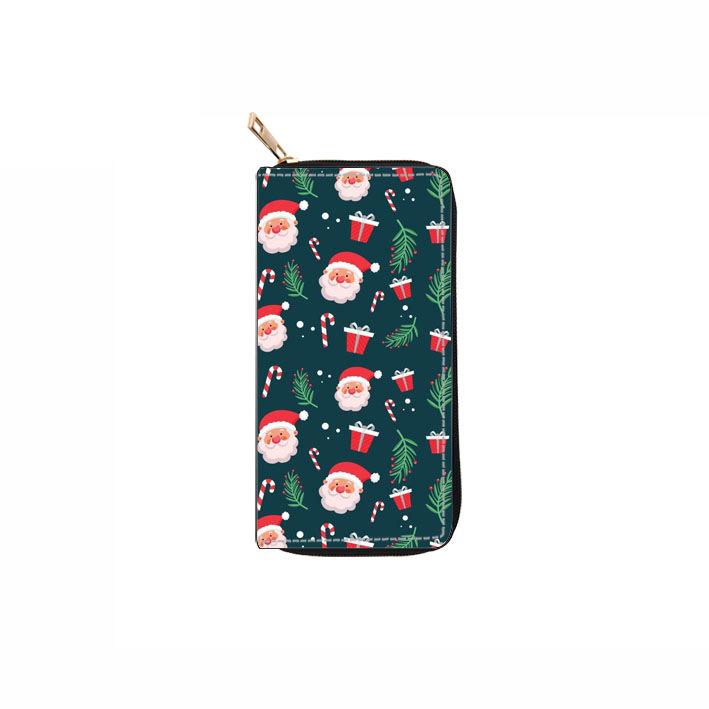 Новый рождественский длинный кошелек на молнии, кошелек-клатч, кошелек