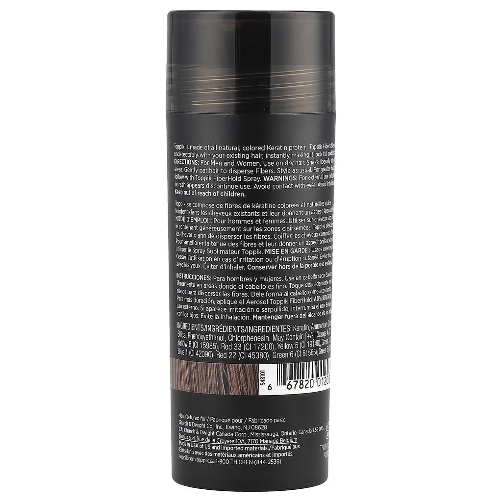 Toppik Волокно для наращивания волос, средне-коричневый, 0,97 унции (27,5 г)