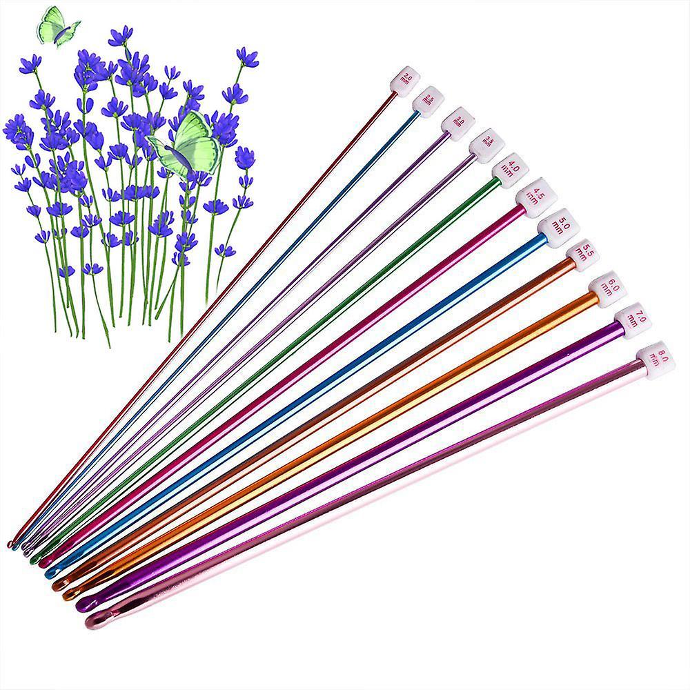11 Pcs/ Set Crochet Hooks Needle Set Assorted Colors Tunisian Afghan Aluminum Knitting Needles Tools Kit