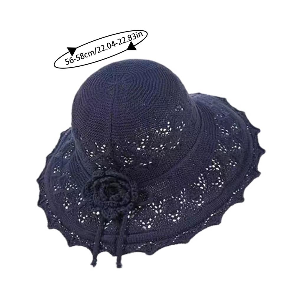 Women's Summer Fashion Sun Hat Large Brim & Crochet Design for Pool Park Vacation Camping