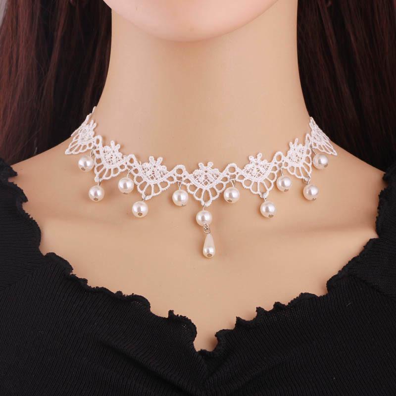 Lace Choker Necklace for Women - Versatile Clavicle Chain with Fake Collar Accessory