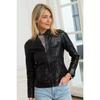 Black Women Pure Soft Leather Jacket Stylish Slim Fit Handmade Biker Motorcycle