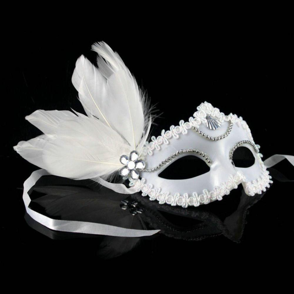 Кружевная маска с перьями, Венецианская маска, Маска-цветок для маскарада, Маска для глаз с перьями, Карнавальная вечеринка