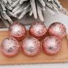 6Pcs/box Electroplated Christmas Tree Hanging Ball Embossed Christmas Ball Ornament  Navidad