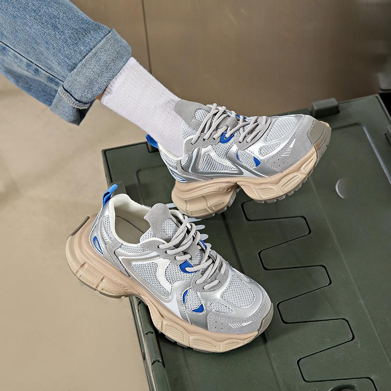Dad Shoes Women's Women's New Shoes for Spring Breathable Sports Casual Shoes Thick Bottom Versatile Fried Street Fashion Shoes Women